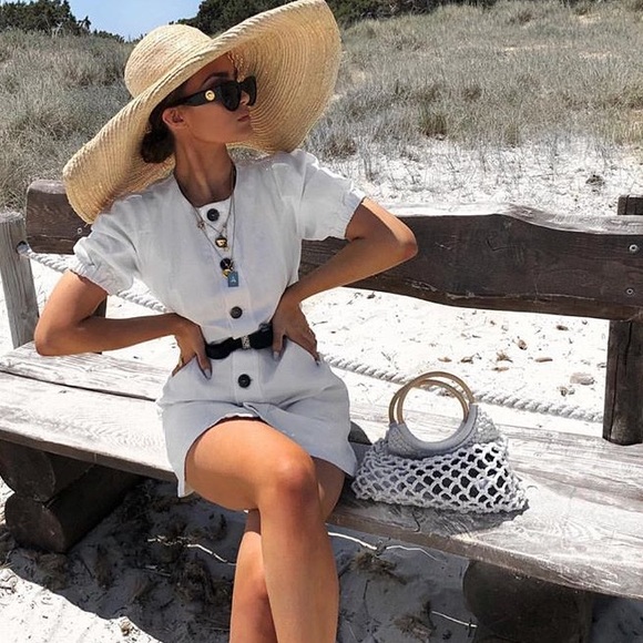 Last one Zara blogger fav linen dress puffy sleeve - Picture 2 of 8